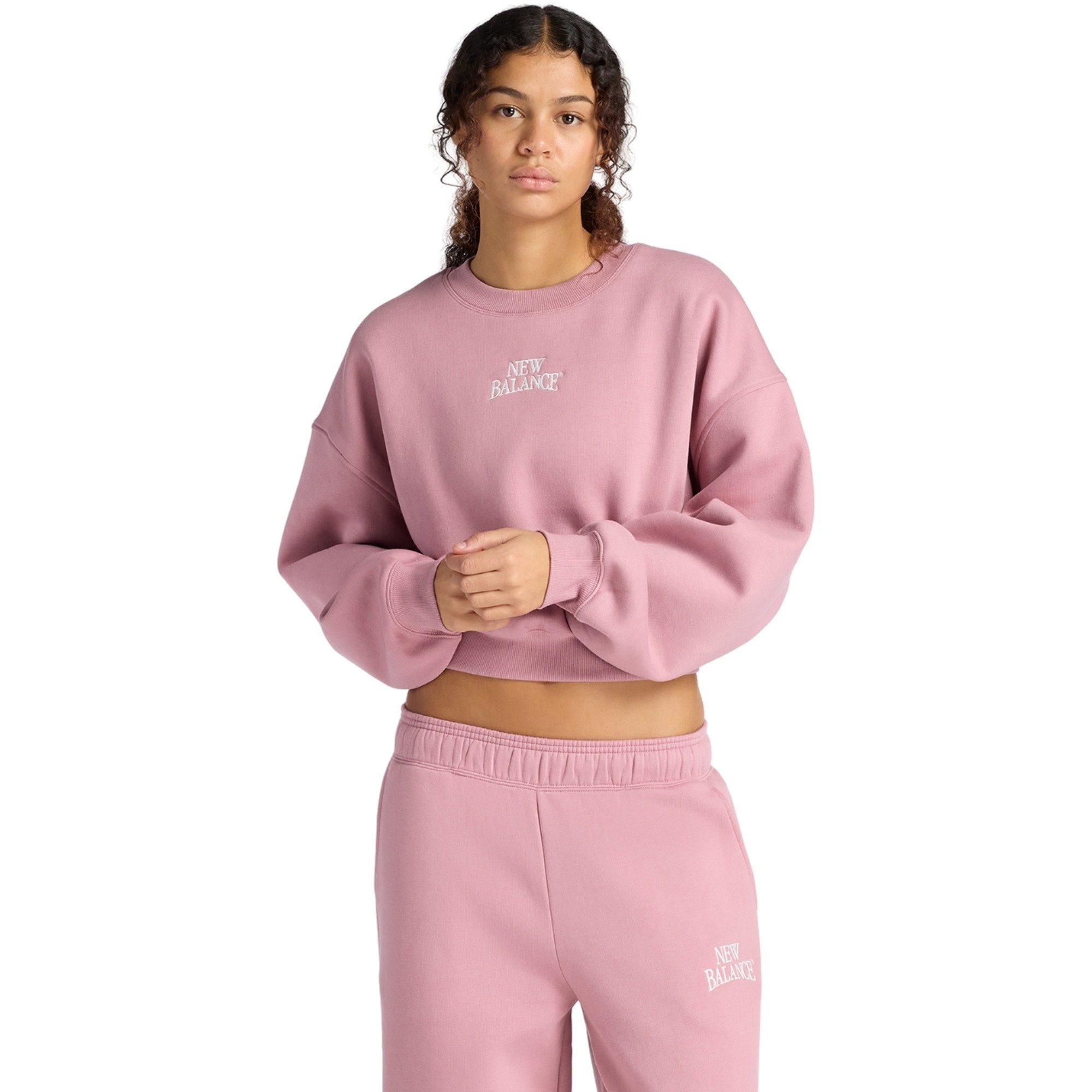 New Balance Women's Trackside Fleece Logo Crew Sweatshirt